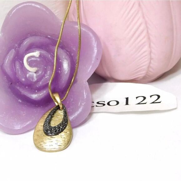 Lia Sophia MORSEL Necklace, 16-19", Gold & Black, NWOT - Picture 5 of 10